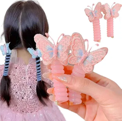 Butterfly Telephone Wire Hair Bands (2 pc)